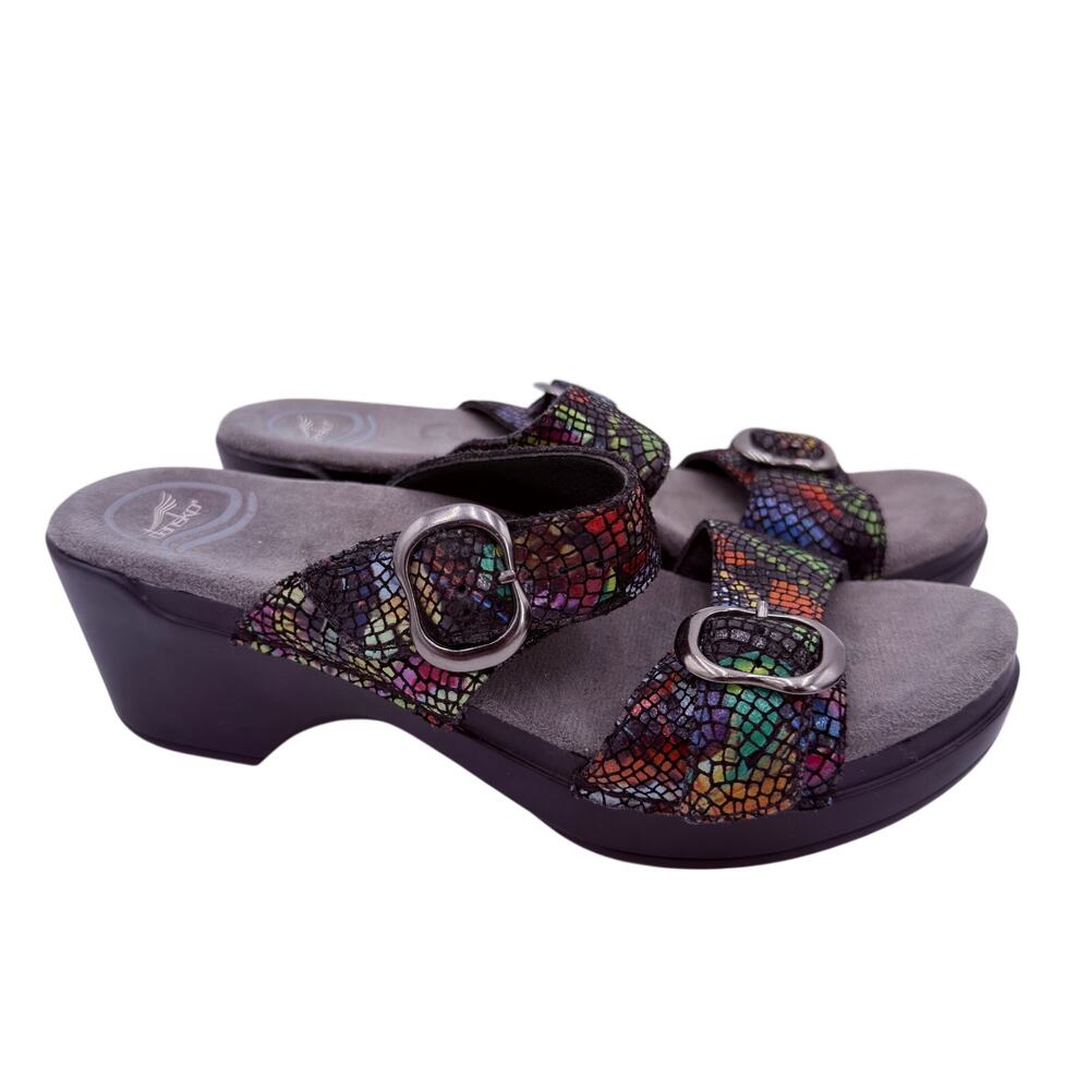 Dansko Women's Snakeskin Sophia Wedge Sandals Size 37 / 7